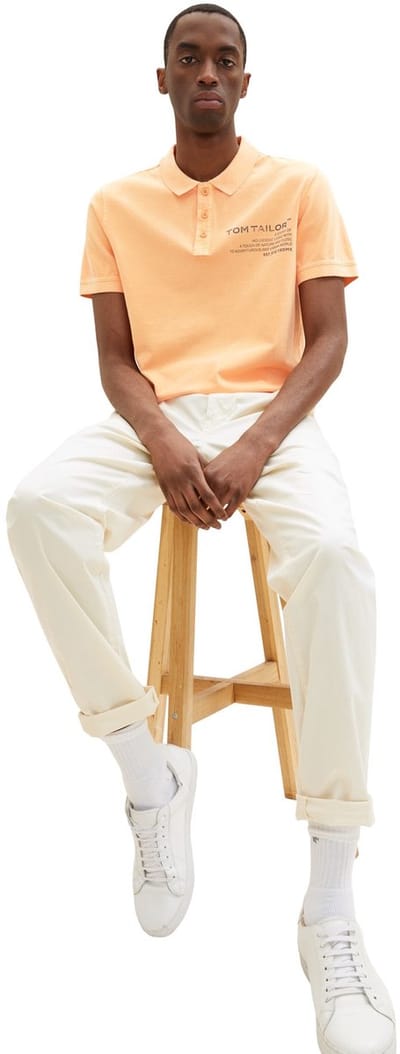 Tom Tailor Poloshirt Shirt met korte mouwen, polokraag en tekstopdruk