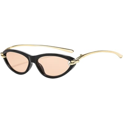 Nouveaux Lunettes de Soleil Rétro Oeil de Chat Dégradé pour Femmes Personnalité Design Monture Nœud Métal Polyvalent Hommes Lunettes Tendance UV400 as  picture