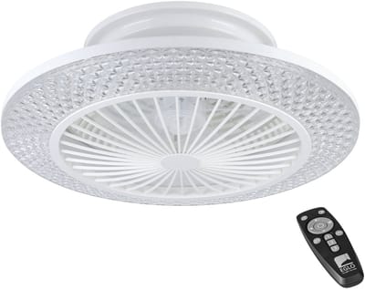 EGLO Manzanilla Plafondventilator met lamp - Ø 55 cm - Kristal effect - Dimbaar - Instelbaar wit licht - Energiezuinig