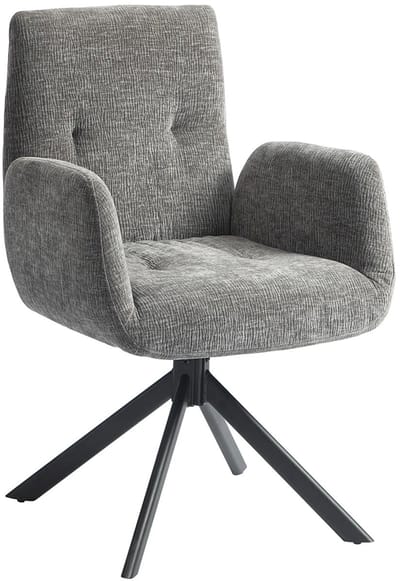 Sweiko Fauteuil - Draaibaar - Wol-linnen - Maximale belasting 120 kg - Donkergrijs