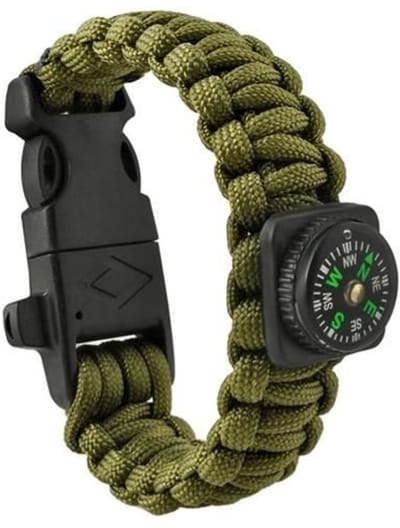 Actie4you® - Survival paracord armband met kompas en fluitje - Survival Armband - 4 in 1 - Groen Kompas