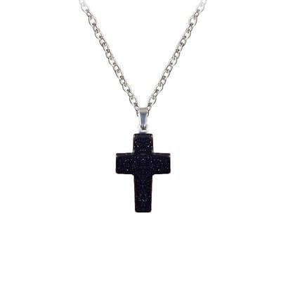 Fako Bijoux® - Ketting - Kruisje Mini - Zandsteen - Natuursteen - 18x25mm - 50cm