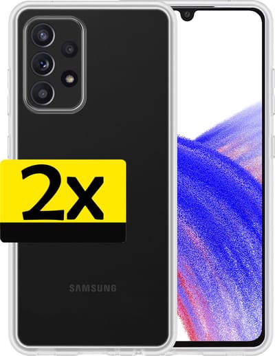 Hoesje - 2 Stuks - Geschikt voor Samsung Galaxy A33 - Sterk & Shockproof - Case Siliconen - Back Cover - Telefoon Hoes - Telefoonhoesjes - Transparant