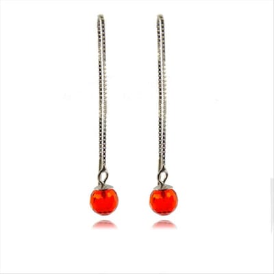 Luxenter oorbellen, 925 sterling zilver en oranje hydrothermale kwarts, gerhodineerd yedia