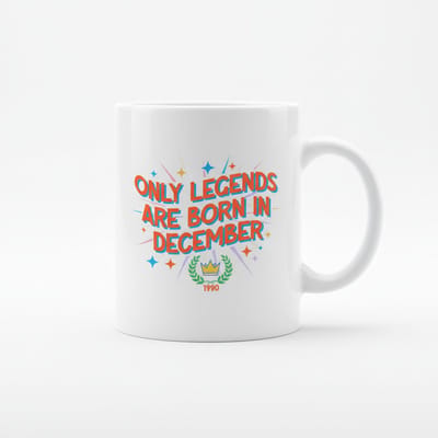 Only Legends Are Born in December Mok – Verjaardag Quote Koffiemok – 330 ml Keramische Mok Cadeau
