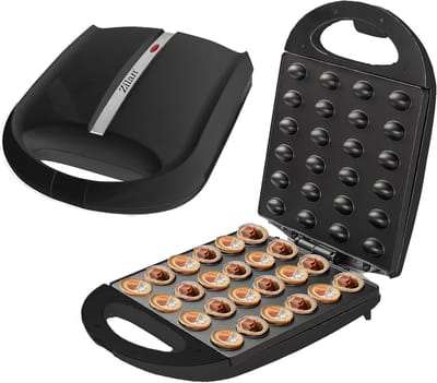 Zilan ZLN-2816 Notenkoekjesmaker XL - Wafelnootjes maker – 1600 W – Cake Pop Maker– Anti-aanbak & Cool-Touch – Zwart