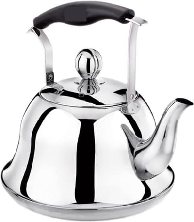 Waterkoker met Fluitje - Theepot Koffiepot - Koken en Dranken - Anti-broei Handvat - 2 Liter Inhoud - Zilver