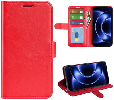 MobyDefend Hoesje - Geschikt voor Xiaomi 17 Ultra - Wallet Book Case (Sluiting Achterkant) - Rood