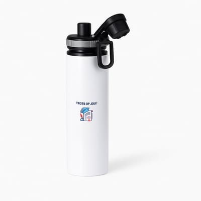 Hacebo® - trots op jou! waterfles met draaidop grijs - Felicitatie - iemand die is geslaagd - gefeliciteerd - examen - school - diploma gehaald - cadeau - kado - geschenk - water fles - 850ML