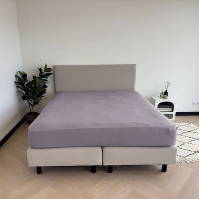 Kayori Emma Topper Hoeslaken Katoensatijn - 180x200cm - Lila