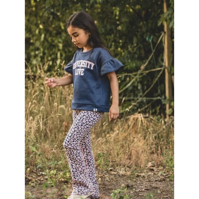 LOOXS Little Meisjes broekseizoen - Maat 92 in de kleur lila dessin van 90% Cotton 8% Polyester 2% Lycra - 2601-7616-897