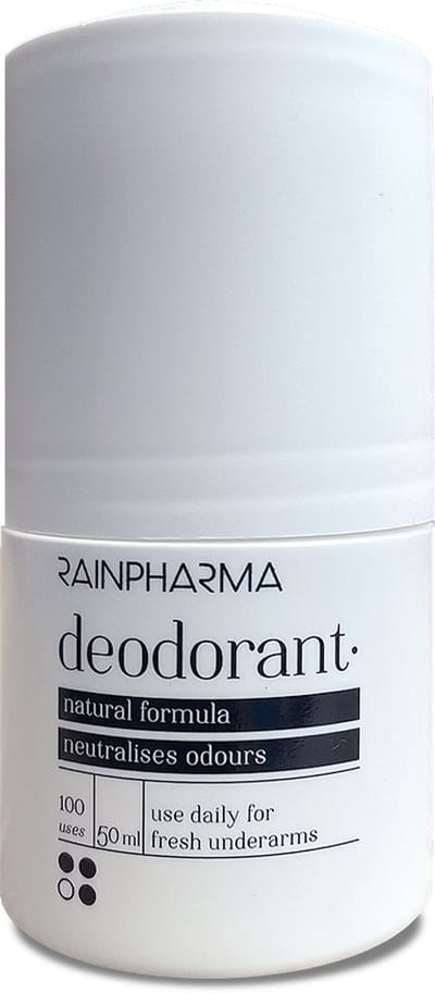 RainPharma Deodorant - 3 x 50ml - Set van 3 - Natuurlijke Deodorant - Zonder Aluminium & Alcohol - Tegen Zweetgeur - Plantaardig & Vegan - Voor Gevoelige Oksels - Met Abrikozenpitolie - Duurzame Lichaamsverzorging
