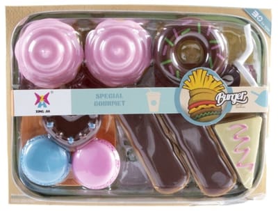 Kidsfun dessert speelgoedset 12-delig in window box voor kinderen.