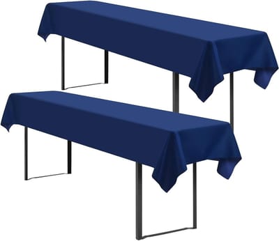 Showgeous 2-pack biertafeltafelkleed universeel voor 50 cm en 70 cm biertafelhoezen polyester rechthoekige tafelkleden wasbaar 100x250 cm (marineblauw)