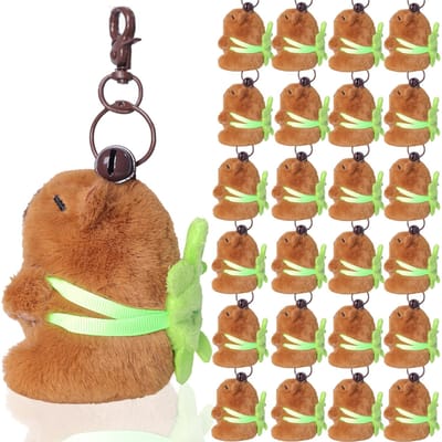 8-4s Capybara Pluche Sleutelhanger Speelgoed Schattige Capybara Knuffels Speelgoed Capibara Sleutelhanger Pluche voor Rugzak Verjaardagsfeestje Bedankjes 12 PCS
