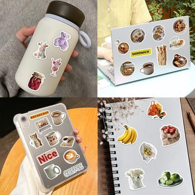 90 Stuks Waterdichte Aesthetic Stickers voor Scrapbooking, Fietsen, Laptop en Skateboard - Vinyl Stickers voor Kinderen en Huisdieren
