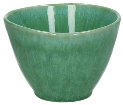 Pomax Treille Mini Kom - Steengoed - Ø 10 cm - Groen - Schaaltje voor Dip, Saus & Snacks