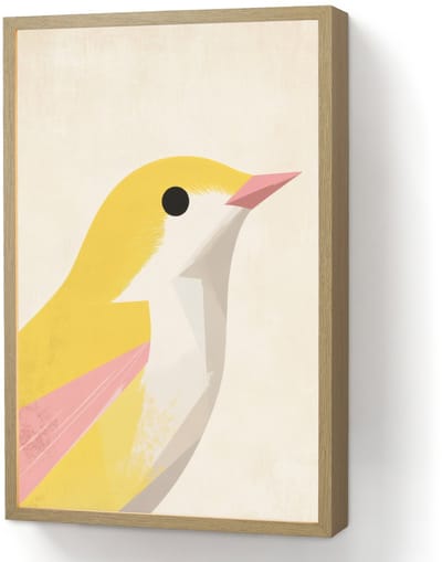 Wandlamp 40x60 cm - Oplaadbaar - Vogel - Minimalistisch - Geel - Wandlampen binnen woonkamer - Slaapkamer lamp - Decoratieve nachtlamp - Vloerlamp draadloos