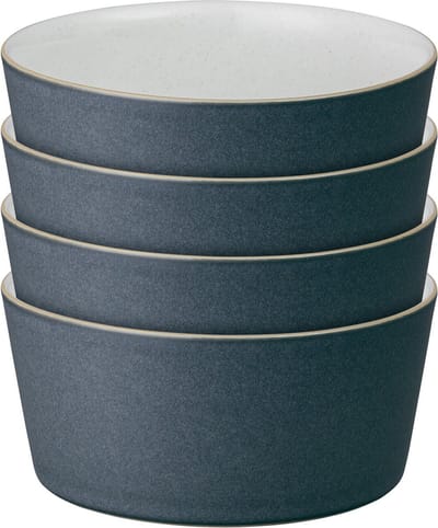 Denby | Impression Charcoal Rijstkom Recht set van 4