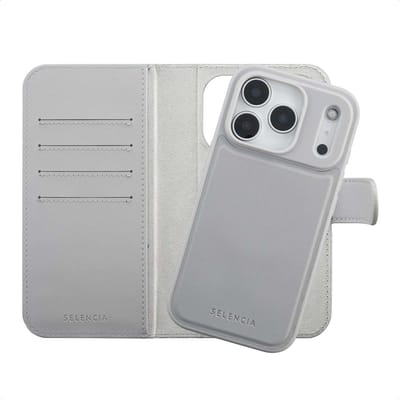 Accezz Edge Uitneembare Bookcase met MagSafe voor de Apple iPhone 18 Pro / 17 Pro - Grijs