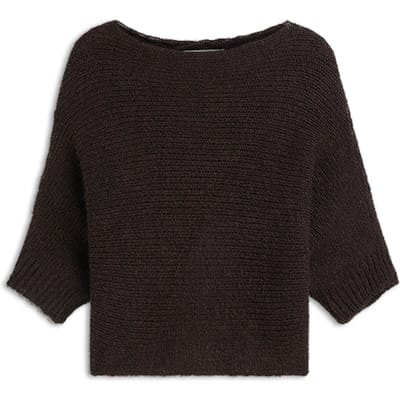 Summum Wrap Sweater Super Soft Knit Sweaters Donkerbruin 7s8029-70093