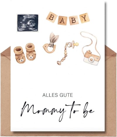 Zwangerschapskaart met Omslag - Gefeliciteerd Aankomende Moeder - Kraamcadeau & Babyshower