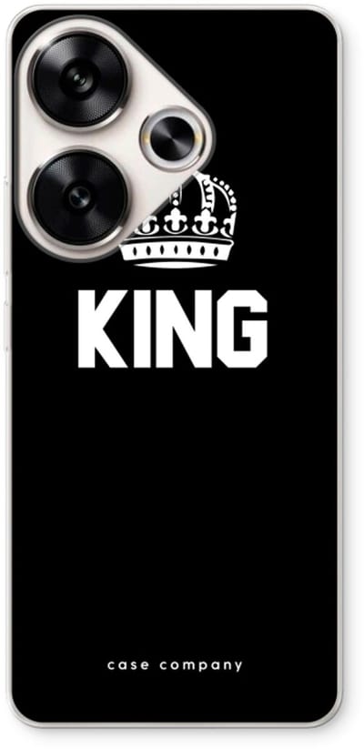 Case Company® - Hoesje geschikt voor Xiaomi Poco F6 hoesje - King zwart - Soft Cover Telefoonhoesje - Bescherming aan alle Kanten en Schermrand