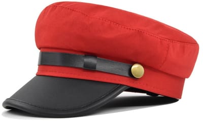 longziming -Vintage Baret Painter Cap - Newsboy Gatsby - Stijlvolle Flatcap -Met Verstelbare Riem - Voor Dames En Heren - rood