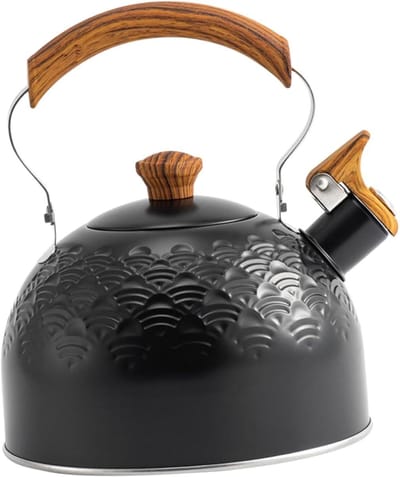 Waterketel met Fluitje - Theeketel Kookplaat - Snel Water Koken - Voor Alle Fornuizen - 2 Liter Capaciteit - Zwart