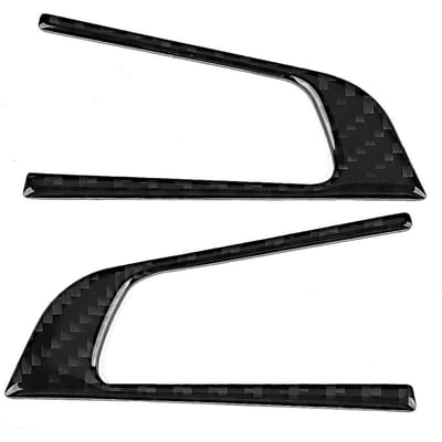 2 stuks Stuurwielknop Decoratieve Cover Trim Koolstofvezel Geschikt voor Alfa Romeo Giulia 17?19 black