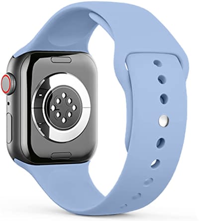 Stravo Siliconen Sportbandje – Zacht & Waterproof Horlogeband – Geschikt voor Apple Watch 42mm (Series 11/10), 41mm (Series 9/8/7), 40mm (Series 6/5/4/SE 1/2/3), 38mm (Series 3/2/1) – maat S/M – Mistblauw