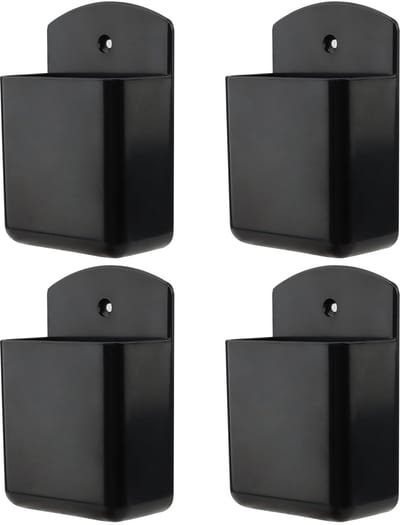 Dailygoods- Afstandsbedieninghouder - Wandhouder - Opbergdoos - Set van 4 - Zwart - Eenvoudig en stijlvol design