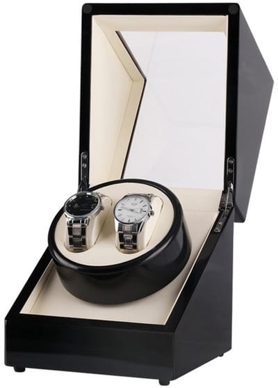 Automatische Horlogewinder met Stille Motor en PU Lederen Buitenkant
