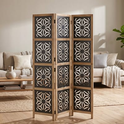Homestyle4u Kamerscherm - 120x170 cm - Bruin - 3-delig