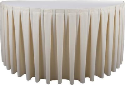 Combiskirting Boxpleat 250% - Ø122cm - Ecru
