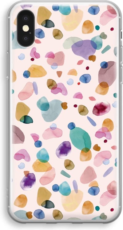 Case Company® - Hoesje geschikt voor iPhone X hoesje - Terrazzo Memphis - Soft Cover Telefoonhoesje - Bescherming aan alle Kanten en Schermrand