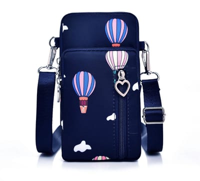 Cosensi - Mobile Phone Bag - Schoudertas - Nylon - Blauw - Telefoonhouder - Handige hoofdtelefoon ingang - Geschikt voor telefoons tot 7 inch - Mod...