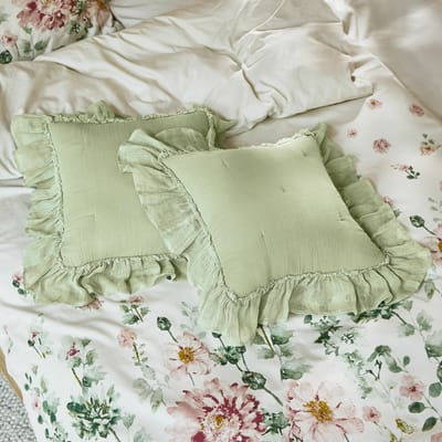 LOBERON Kussenhoes set van 2 Martone groen