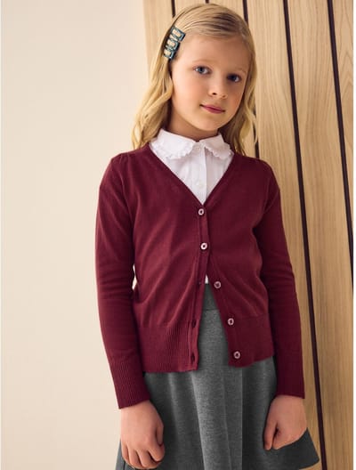 Next - Meisjes - Schoolhemdje met V-hals met hoog katoenpercentage - Rood