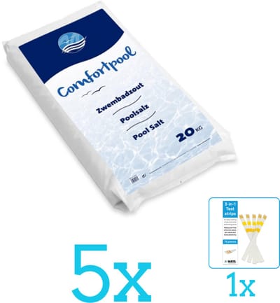 Comfortpool - Zwembadreinigingsmiddel - Zwembadzout - 20 kg - Volumebundel - Zwembadzout - 5-delig