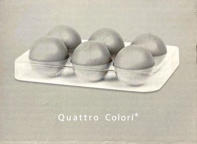Quattro Colori - magneten bolvorm - 6 stuk - grijs