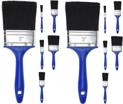 FX Tools Verfkwasten set 30 delig - platte kwasten - 5 formaten 12/25/40/50/70 mm - Voordeelkwasten - Schilderen thuis
