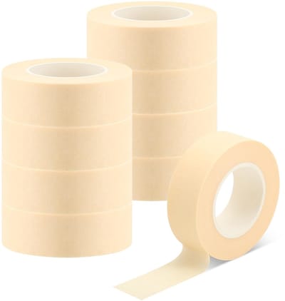 Dailygoody - Crepeband - Afplakband voor schilderen - 80℃ hittebestendig - Beige - Plakband voor DIY en handwerk - Maskeringstape voor sculpturen - 22