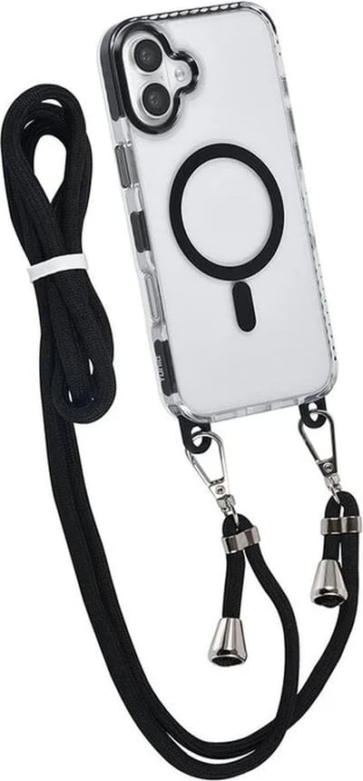 TUNIQ telefoonhoesje voor Apple iPhone 16 - MagSafe backcover met afneembaar koord