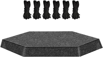 Trampoline Deksel - Zonneklep Hoes - Bescherming Buiten - UV-Beschermd - 14 voet - 6 palen - Zwart