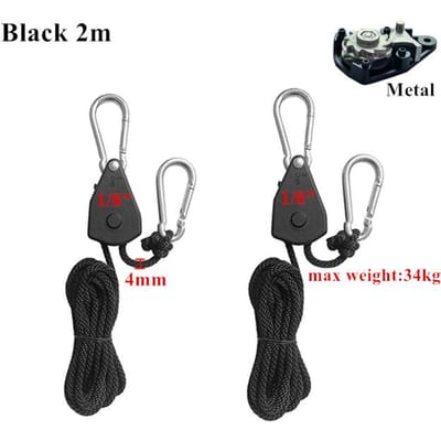 2 stuks Zware Verstelbare Touwhanger Katrollen Ratels Kajak en Kano Boot Boeg Achtersteven Touwvergrendeling Spanband 2.5m Metal