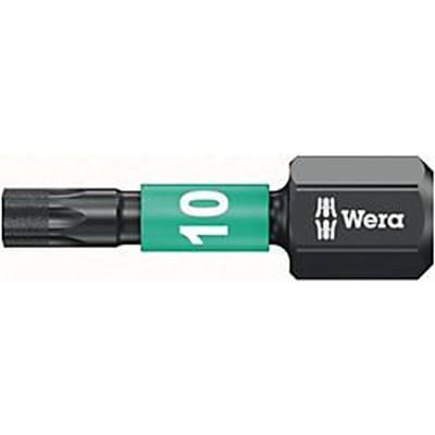 WERA bit IMPAKTOR DC 5057628001, T10, L 25 mm, 1/4 inch C6.3, met diamant bekleed, voor slagschroevendraaiers, doos à 10 stuks
