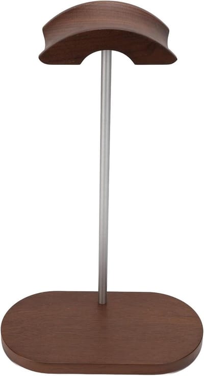 Koptelefoonhouder - Headsetstandaard - Bureau Organisatie - Walnoot Aluminium - Universeel - Natuurlijk