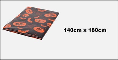 Tafelkleed Halloween pompoen zwart/oranje 180cm - Griezel horror creepy Halloween festival thema feest