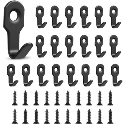 Dailygoods - 40 stuks kledinghaken, garderobehaken, mat zwart, kledinghaken, wandhaken, zwart, garderobehaken om te schroeven, voor slaapkamer, badkamer, kledingkast, woonkamer, handdoek, jashaken